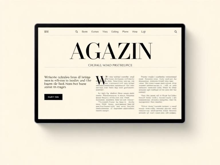 Editorial website style preview